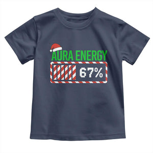 Funny Aura Energy 67 Christmas Toddler T Shirt Aura Farming Six Seven Meme Gen Alpha Slang TS11 Navy Print Your Wear