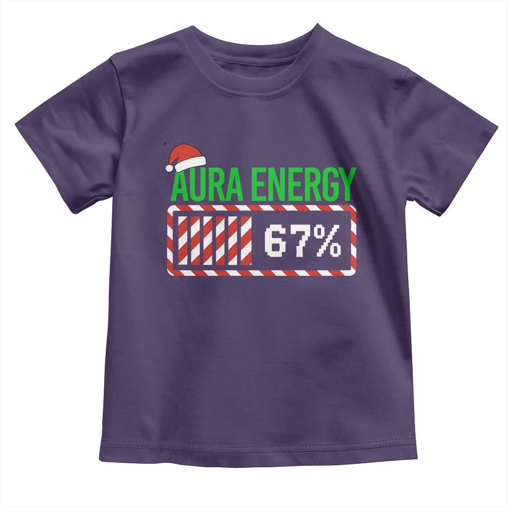 Funny Aura Energy 67 Christmas Toddler T Shirt Aura Farming Six Seven Meme Gen Alpha Slang TS11 Purple Print Your Wear