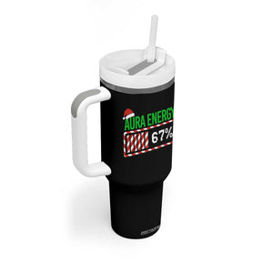 Funny Aura Energy 67 Christmas Tumbler With Handle Aura Farming Six Seven Meme Gen Alpha Slang TS11 Print Your Wear