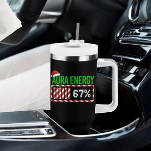 Funny Aura Energy 67 Christmas Tumbler With Handle Aura Farming Six Seven Meme Gen Alpha Slang TS11 Print Your Wear
