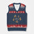 Just A Thankful Goose V-Neck Knit Sweater Vest Funny Goose Turkey Thanksgiving Fall Season TS11 Navy Red Print Your Wear