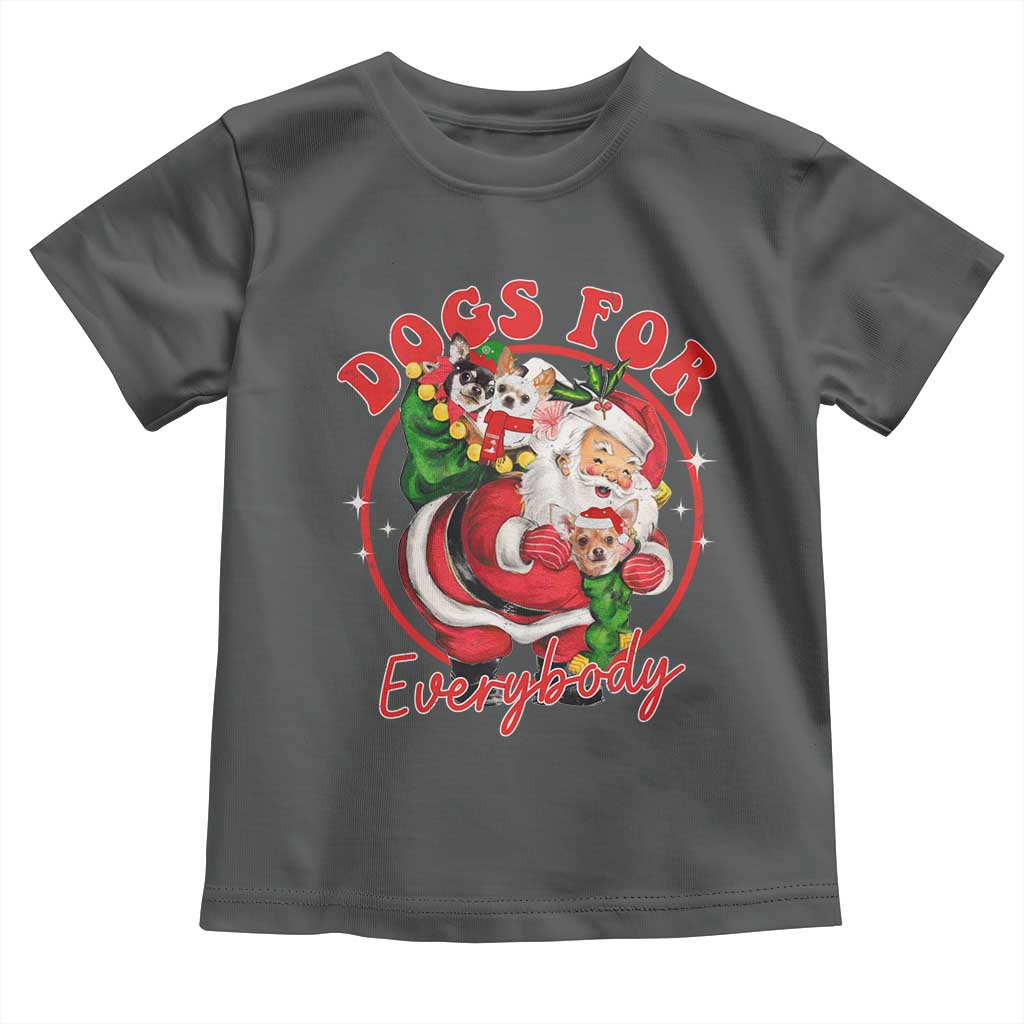 Funny Christmas Dog Owner Baby Shirt Dogs For Everybody Santa Sack Chihuahua TS11 Dark Heather Print Your Wear