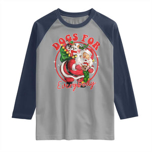 Funny Christmas Dog Owner Raglan Shirt Dogs For Everybody Santa Sack Chihuahua TS11 Sport Gray Navy Print Your Wear