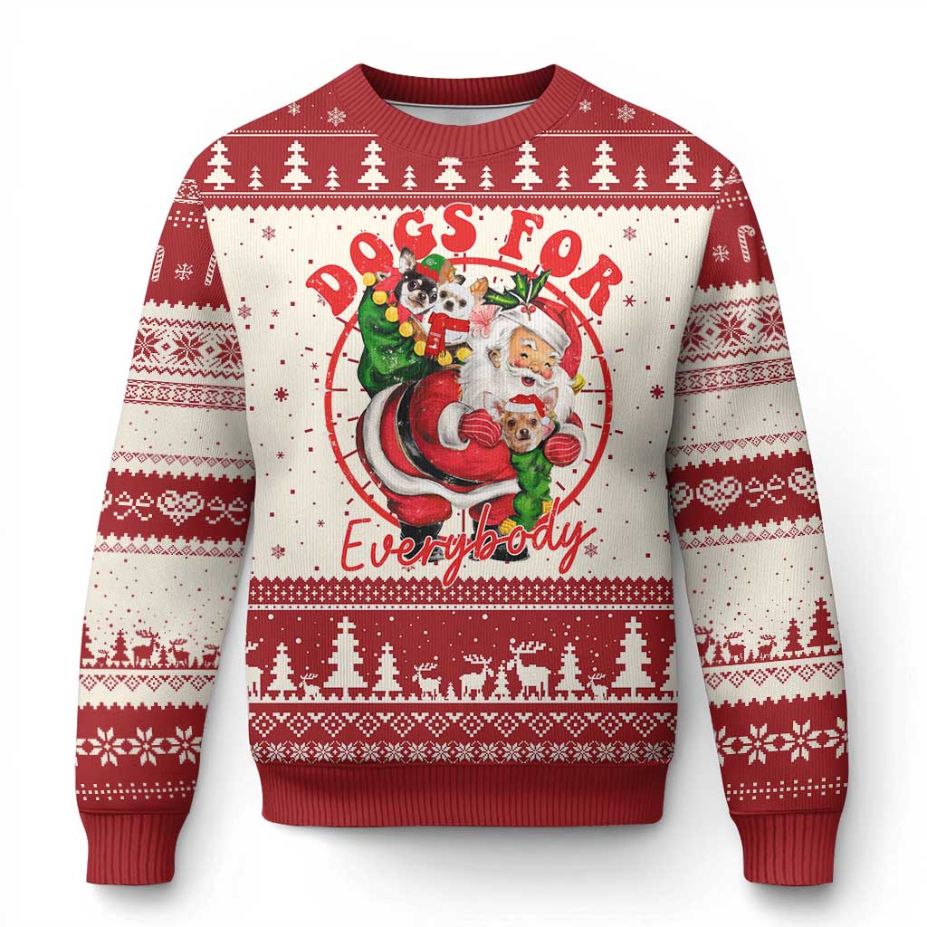 Funny Christmas Dog Owner Ugly Christmas Sweater Dogs For Everybody Santa Sack Chihuahua TS11 Red Print Your Wear