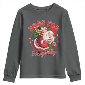 Funny Christmas Dog Owner Youth Sweatshirt Dogs For Everybody Santa Sack Chihuahua TS11 Dark Heather Print Your Wear