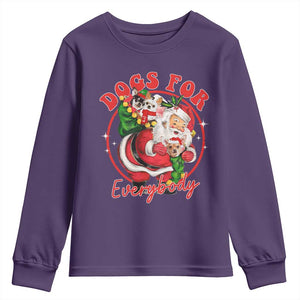 Funny Christmas Dog Owner Youth Sweatshirt Dogs For Everybody Santa Sack Chihuahua TS11 Purple Print Your Wear