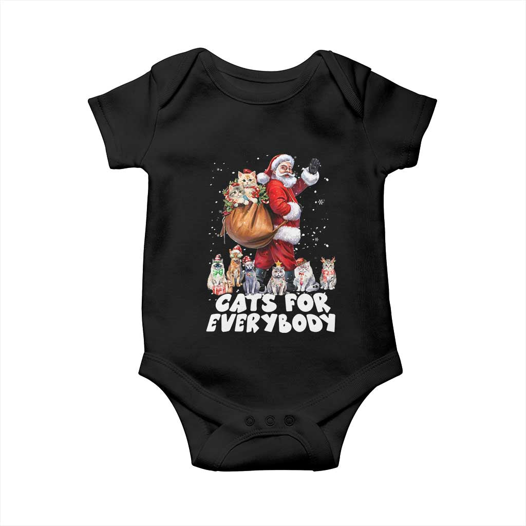 Funny Christmas Cat Baby Onesie Cats For Everybody Xmas Santa Pet TS11 Black Print Your Wear