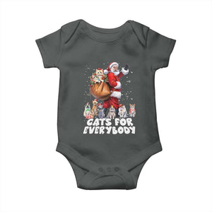 Funny Christmas Cat Baby Onesie Cats For Everybody Xmas Santa Pet TS11 Dark Heather Print Your Wear