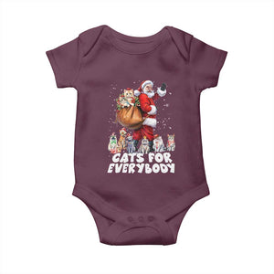 Funny Christmas Cat Baby Onesie Cats For Everybody Xmas Santa Pet TS11 Maroon Print Your Wear