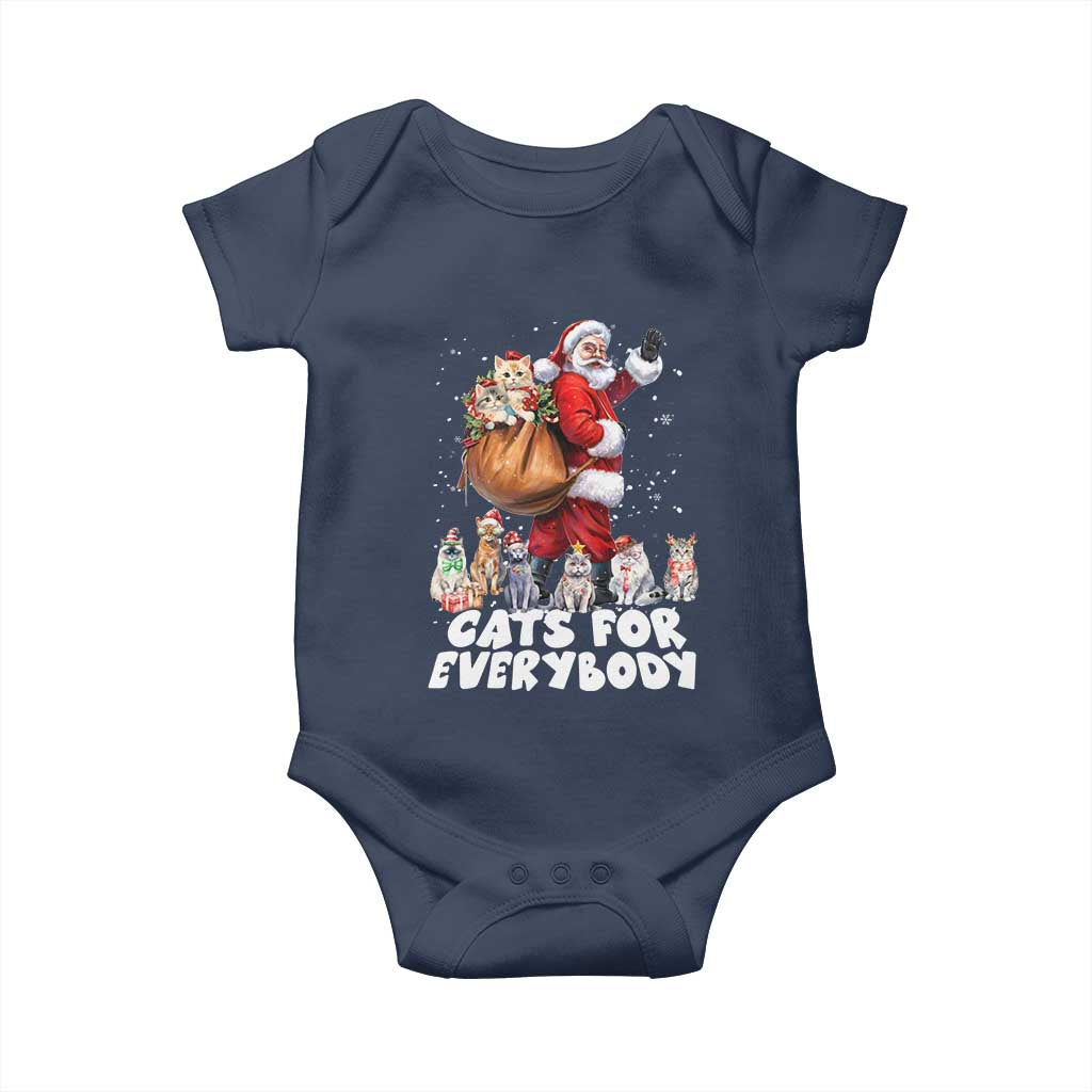Funny Christmas Cat Baby Onesie Cats For Everybody Xmas Santa Pet TS11 Navy Print Your Wear