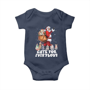 Funny Christmas Cat Baby Onesie Cats For Everybody Xmas Santa Pet TS11 Navy Print Your Wear