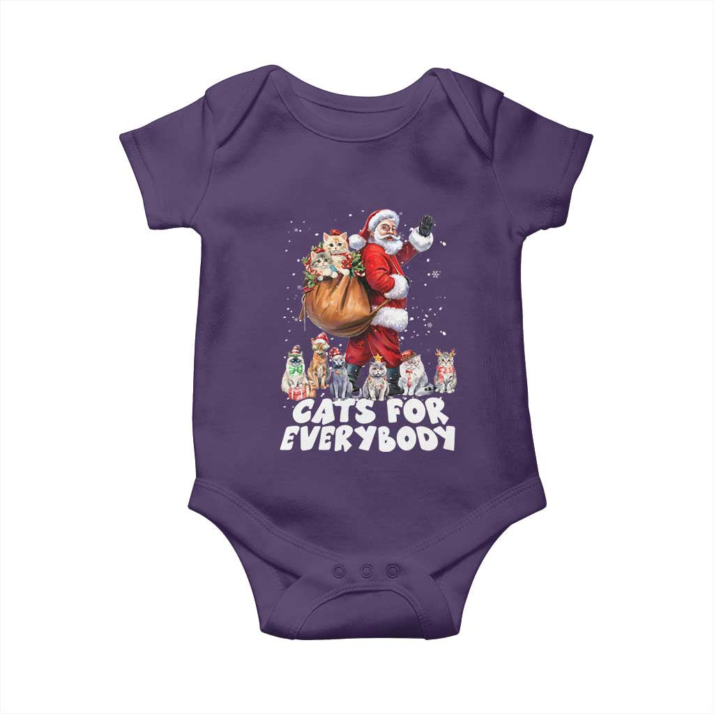 Funny Christmas Cat Baby Onesie Cats For Everybody Xmas Santa Pet TS11 Purple Print Your Wear