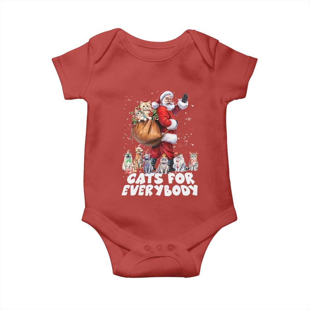 Funny Christmas Cat Baby Onesie Cats For Everybody Xmas Santa Pet TS11 Red Print Your Wear