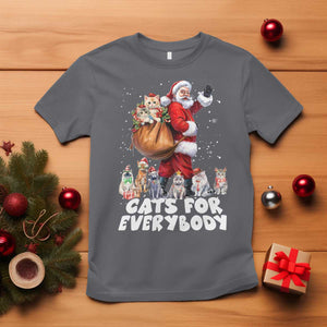 Funny Christmas Cat T Shirt Cats For Everybody Xmas Santa Pet TS11 Charcoal Print Your Wear