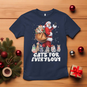 Funny Christmas Cat T Shirt Cats For Everybody Xmas Santa Pet TS11 Navy Print Your Wear