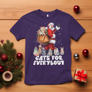 Funny Christmas Cat T Shirt Cats For Everybody Xmas Santa Pet TS11 Purple Print Your Wear