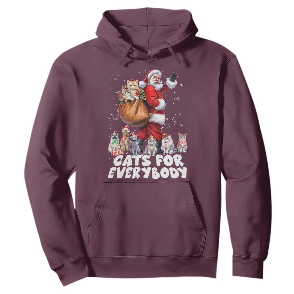 Funny Christmas Cat Hoodie Cats For Everybody Xmas Santa Pet TS11 Maroon Print Your Wear