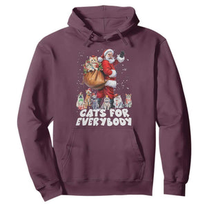 Funny Christmas Cat Hoodie Cats For Everybody Xmas Santa Pet TS11 Maroon Print Your Wear