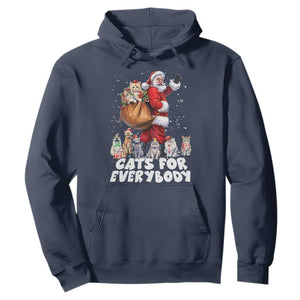 Funny Christmas Cat Hoodie Cats For Everybody Xmas Santa Pet TS11 Navy Print Your Wear