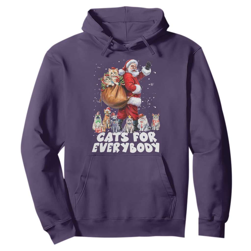 Funny Christmas Cat Hoodie Cats For Everybody Xmas Santa Pet TS11 Purple Print Your Wear