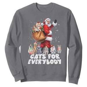 Funny Christmas Cat Sweatshirt Cats For Everybody Xmas Santa Pet TS11 Charcoal Print Your Wear