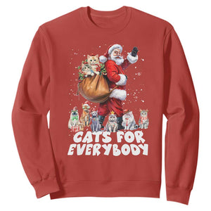 Funny Christmas Cat Sweatshirt Cats For Everybody Xmas Santa Pet TS11 Red Print Your Wear