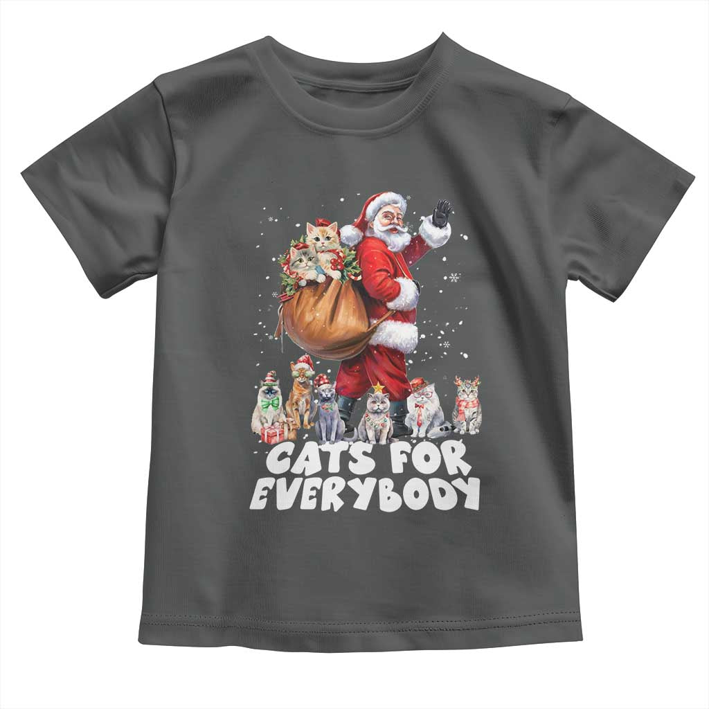 Funny Christmas Cat Toddler T Shirt Cats For Everybody Xmas Santa Pet TS11 Dark Heather Print Your Wear