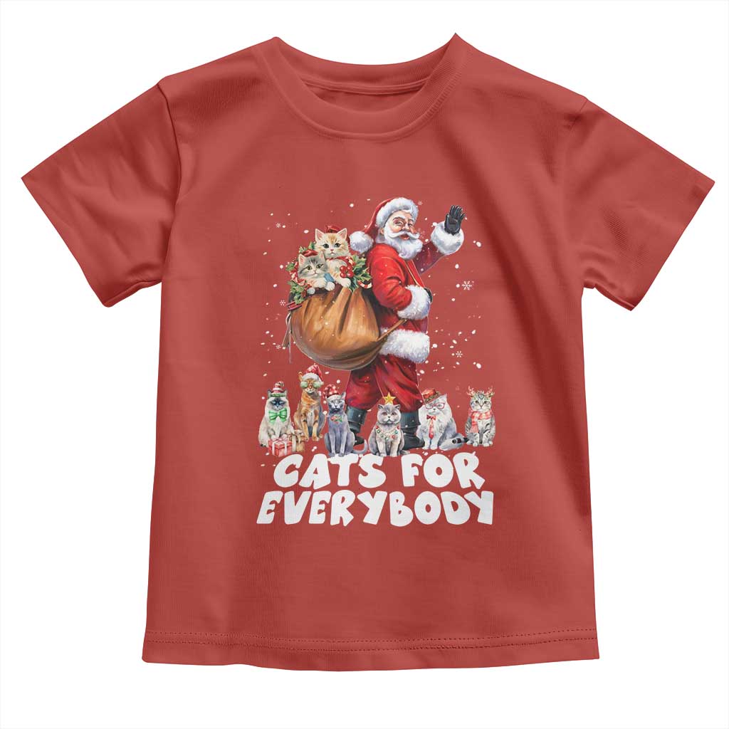 Funny Christmas Cat Toddler T Shirt Cats For Everybody Xmas Santa Pet TS11 Red Print Your Wear