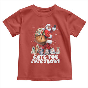 Funny Christmas Cat Toddler T Shirt Cats For Everybody Xmas Santa Pet TS11 Red Print Your Wear