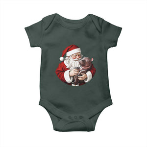 Funny Moo Deng Christmas Baby Onesie Santa Cute Hippo Zoo Meme Baby Pygmy TS11 Print Your Wear