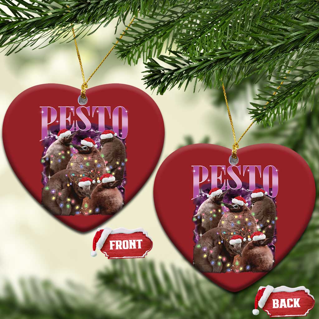 Funny Pesto The Penguin Xmas Christmas Ornament TS11 Heart Red Print Your Wear