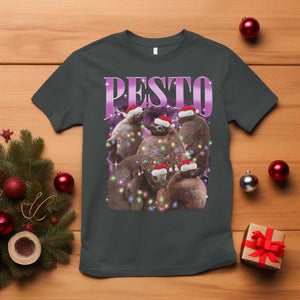 Funny Pesto The Penguin Christmas T Shirt TS11 Dark Heather Print Your Wear