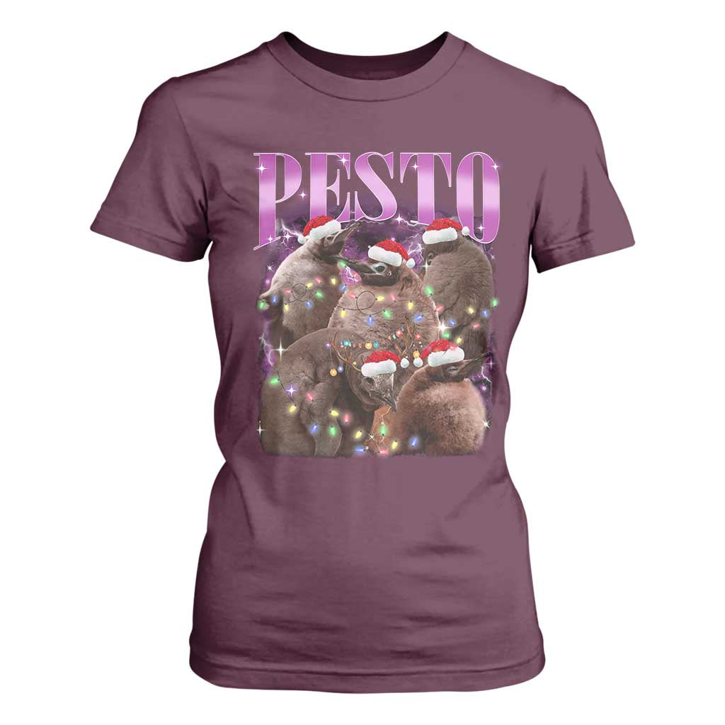 Funny Pesto The Penguin Christmas T Shirt For Women TS11 Maroon Print Your Wear