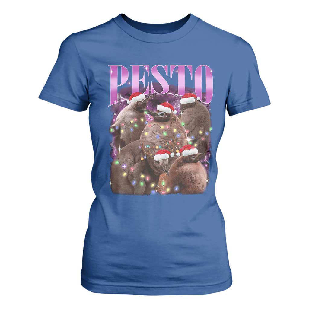 Funny Pesto The Penguin Christmas T Shirt For Women TS11 Royal Blue Print Your Wear