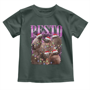 Funny Pesto The Penguin Christmas Toddler T Shirt TS11 Dark Forest Green Print Your Wear