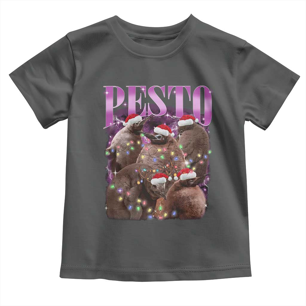 Funny Pesto The Penguin Christmas Toddler T Shirt TS11 Dark Heather Print Your Wear