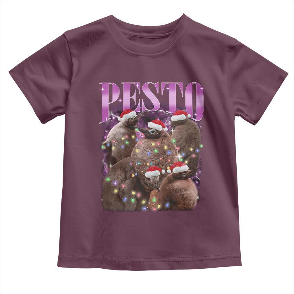 Funny Pesto The Penguin Christmas Toddler T Shirt TS11 Maroon Print Your Wear