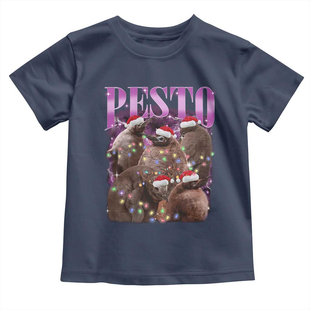 Funny Pesto The Penguin Christmas Toddler T Shirt TS11 Navy Print Your Wear