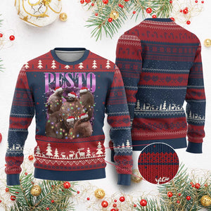 Funny Pesto The Penguin Xmas Ugly Christmas Sweater TS11 Burgundy Print Your Wear