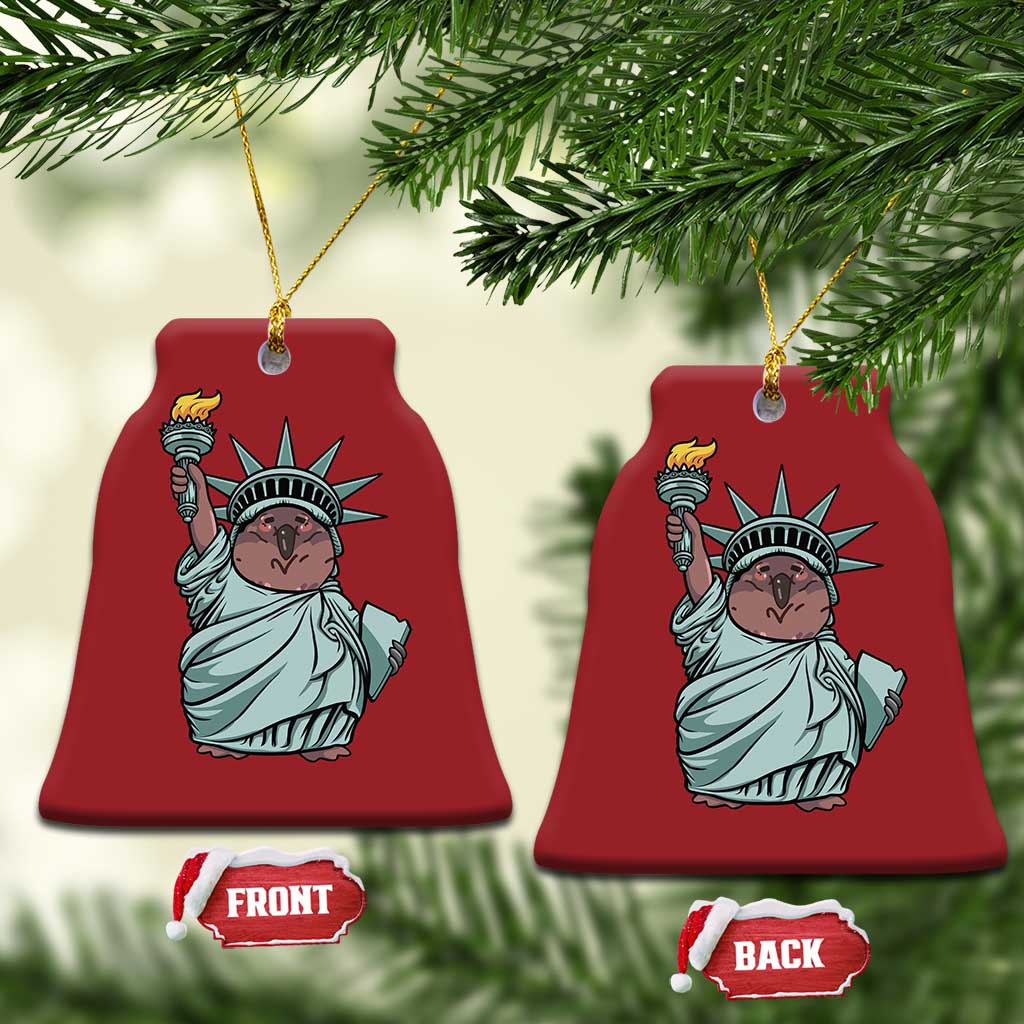 Funny Pesto The Penguin Statue Of Liberty Christmas Ornament TS11 Bell Flake Red Print Your Wear