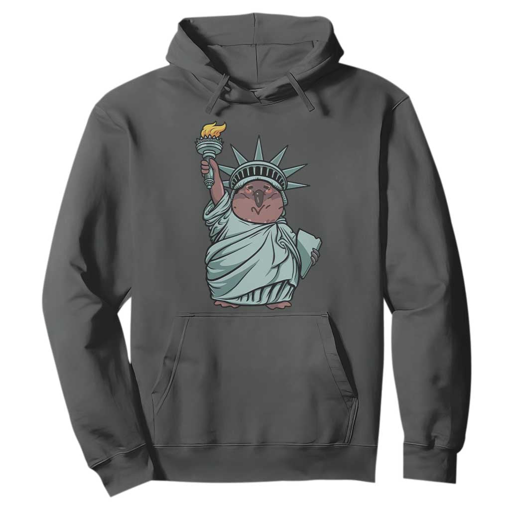 Funny Pesto The Penguin Statue Of Liberty Hoodie TS11 Dark Heather Print Your Wear