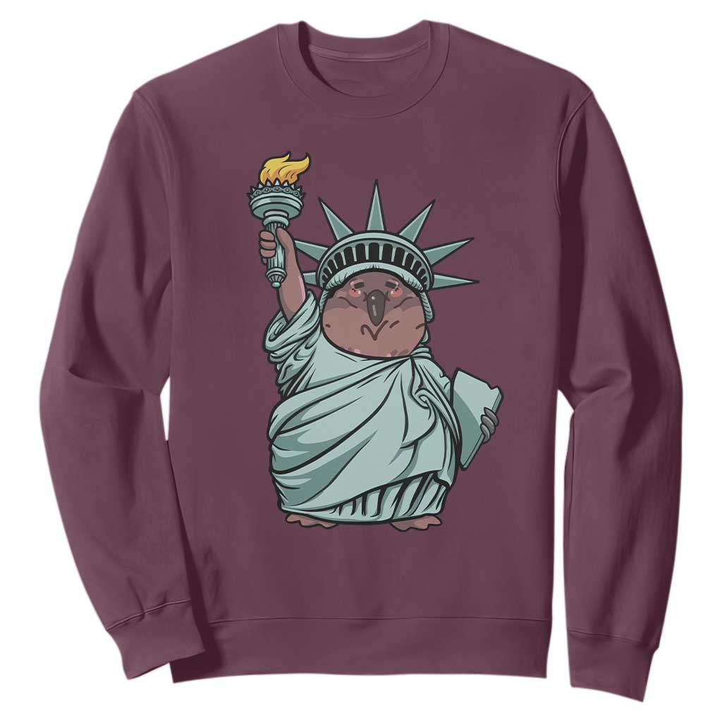 Funny Pesto The Penguin Statue Of Liberty Sweatshirt TS11 Maroon Print Your Wear