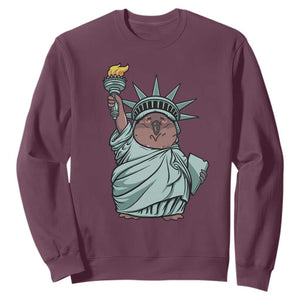 Funny Pesto The Penguin Statue Of Liberty Sweatshirt TS11 Maroon Print Your Wear