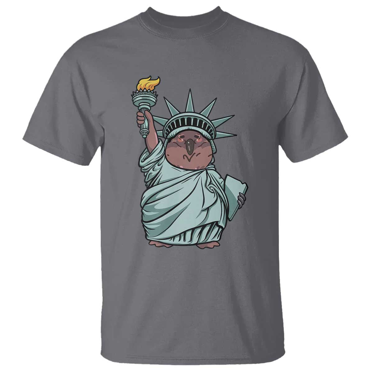 Funny Pesto The Penguin Statue Of Liberty T Shirt TS11 Charcoal Print Your Wear