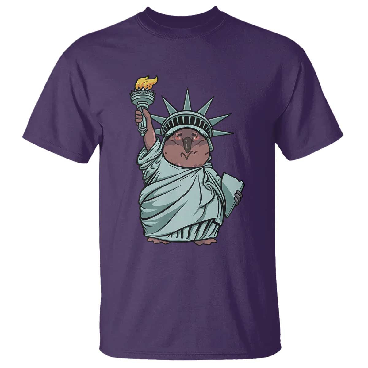 Funny Pesto The Penguin Statue Of Liberty T Shirt TS11 Purple Print Your Wear