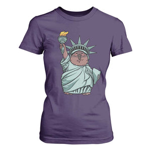 Funny Pesto The Penguin Statue Of Liberty T Shirt For Women TS11 Purple Print Your Wear
