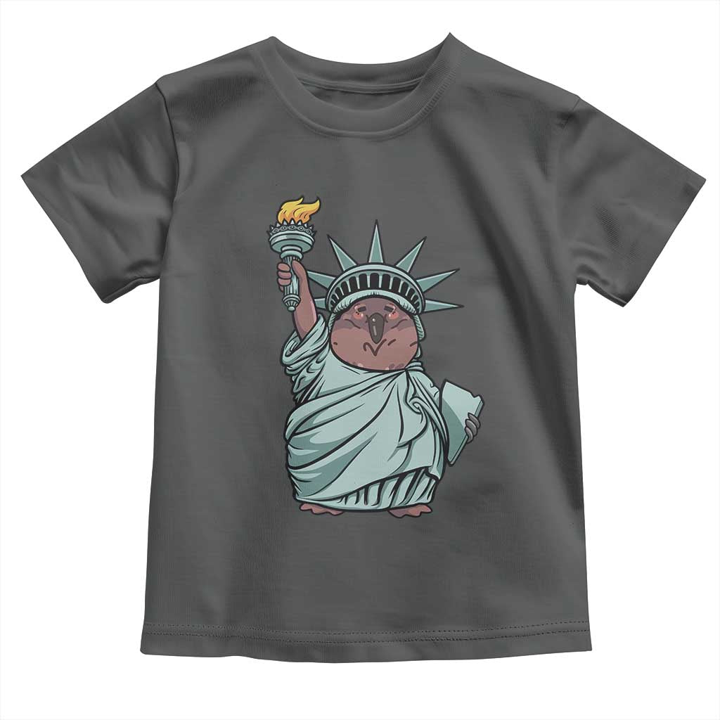Funny Pesto The Penguin Statue Of Liberty Toddler T Shirt TS11 Dark Heather Print Your Wear