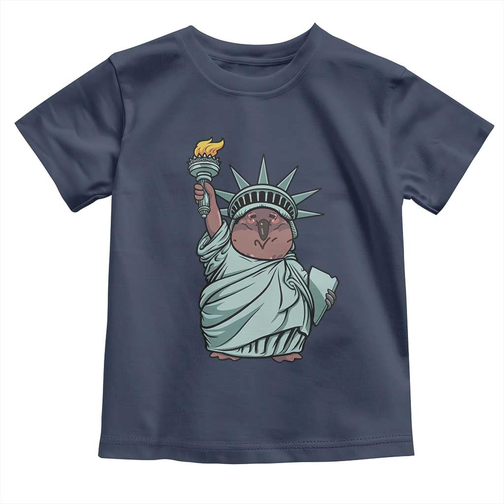 Funny Pesto The Penguin Statue Of Liberty Toddler T Shirt TS11 Navy Print Your Wear