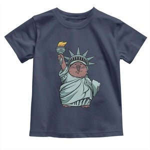 Funny Pesto The Penguin Statue Of Liberty Toddler T Shirt TS11 Navy Print Your Wear