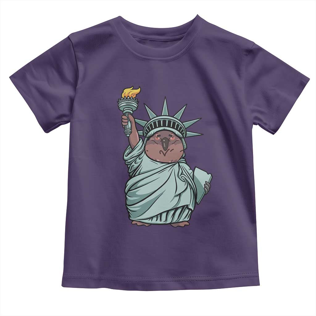 Funny Pesto The Penguin Statue Of Liberty Toddler T Shirt TS11 Purple Print Your Wear